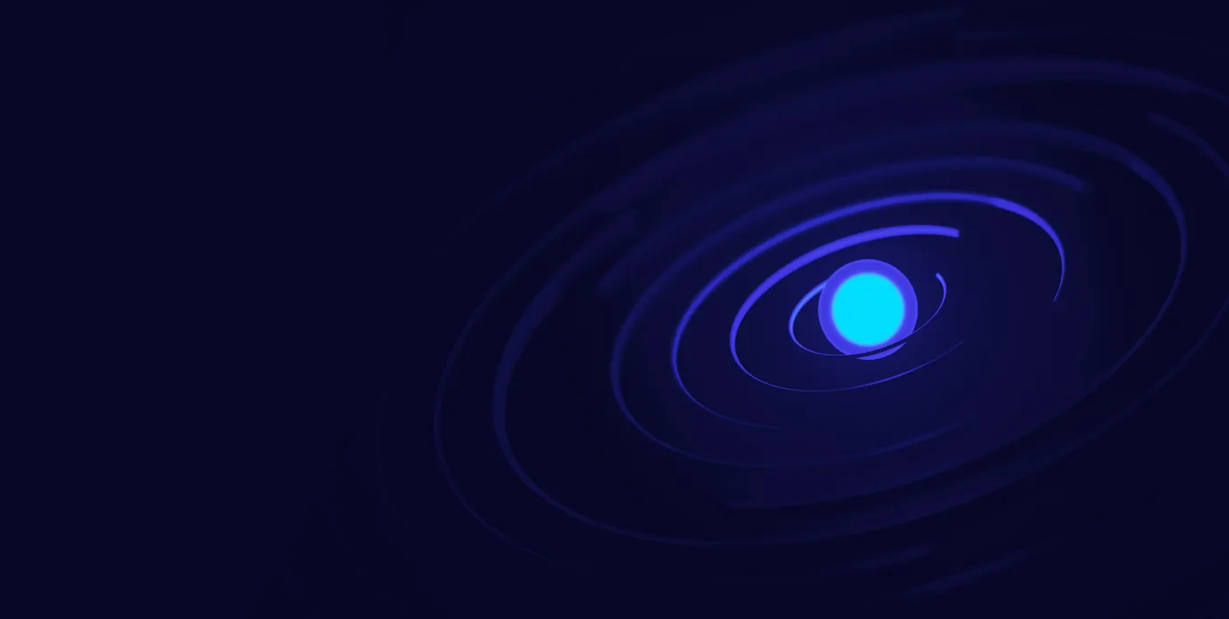 Customer Stories - background blue - blackhole or solar system graphic