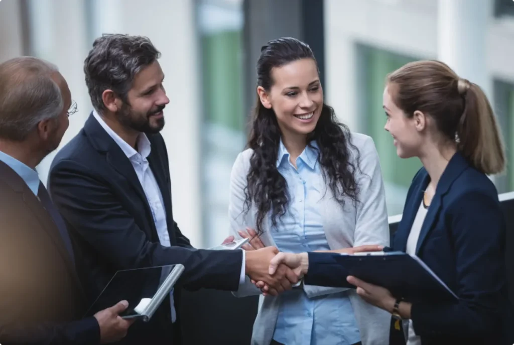 Business people having discussion office